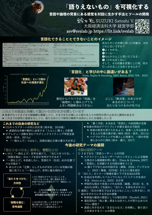 【P-169】「語りえないもの」を可視化する：言語や論理の背景にある感覚を対話に生かす手法とツールの開発